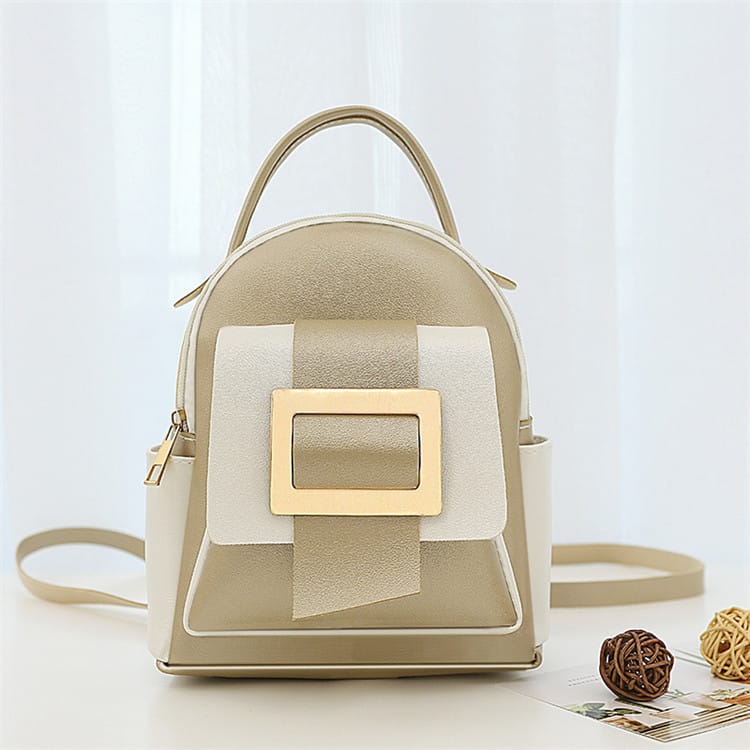 Women Simple Metal Decoration Mini Backpack