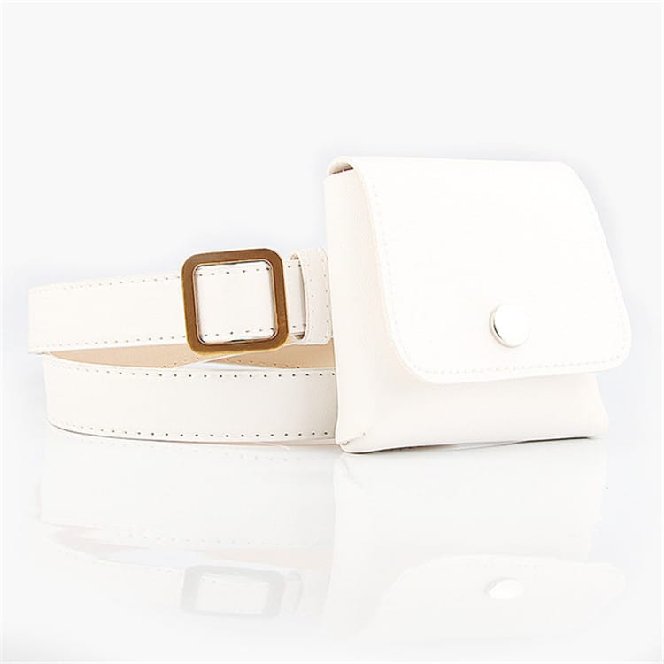 Sac banane rétro à boucle centrale pour femme, couleur unie 