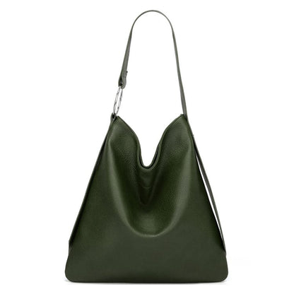 Sac fourre-tout souple simple de grande capacité pour femme, couleur unie 