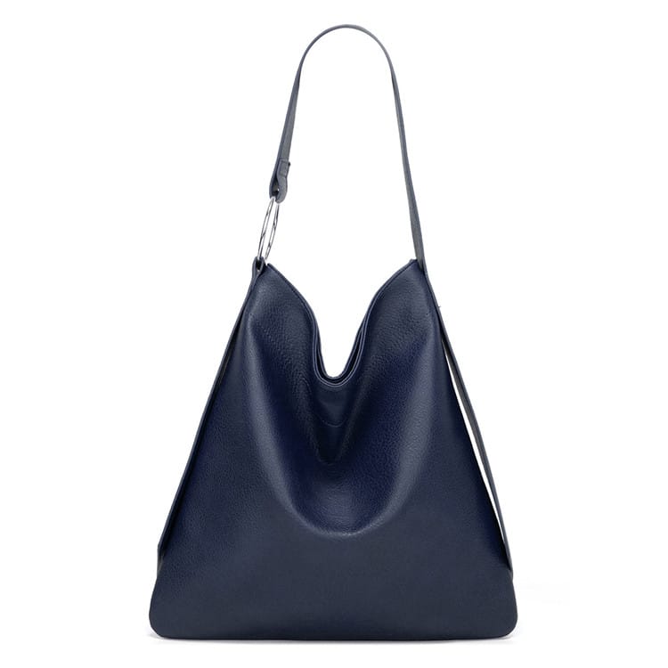 Sac fourre-tout souple simple de grande capacité pour femme, couleur unie 