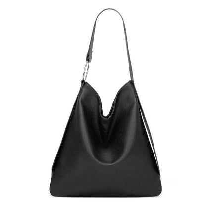 Sac fourre-tout souple simple de grande capacité pour femme, couleur unie 