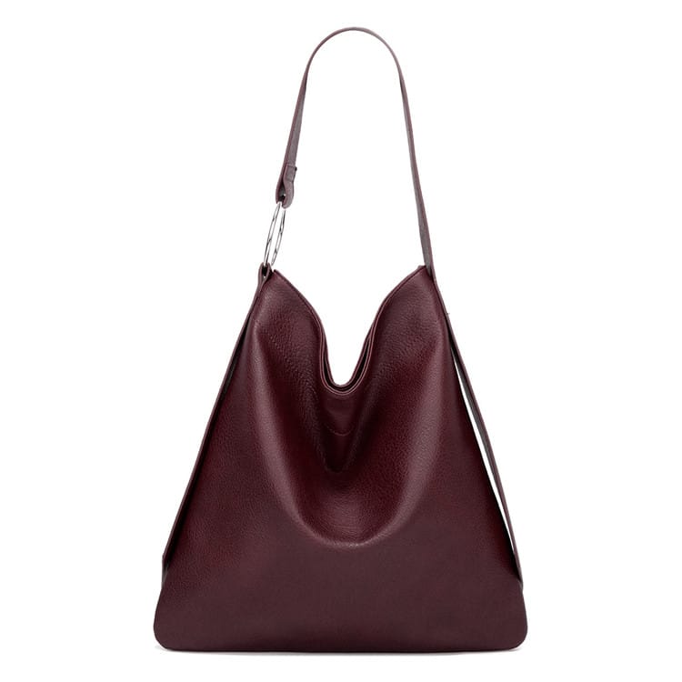 Sac fourre-tout souple simple de grande capacité pour femme, couleur unie 