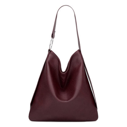 Sac fourre-tout souple simple de grande capacité pour femme, couleur unie 