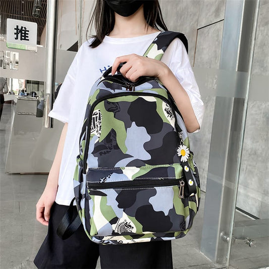 Unisex Fashion Zipper Camouflage Large Capacity Backpack