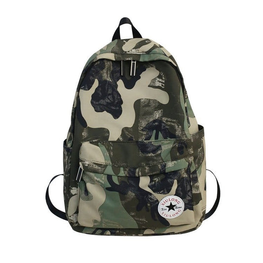 Unisex Fashion Zipper Camouflage Printing Large Capacity Backpack