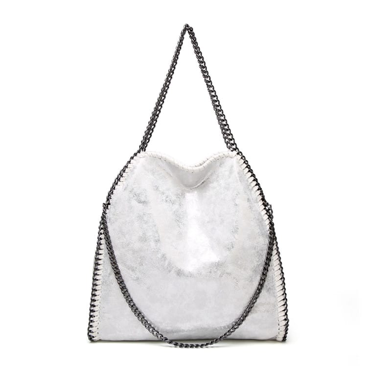 Sac à bandoulière à chaîne de grande capacité pour femme, couleur contrastée, tendance