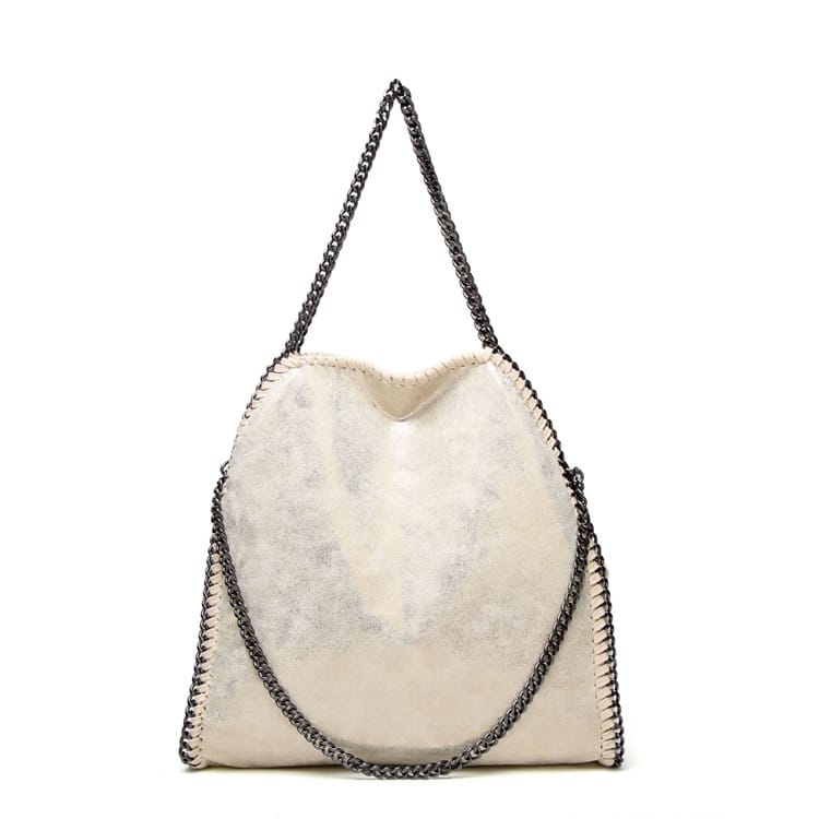 Sac à bandoulière à chaîne de grande capacité pour femme, couleur contrastée, tendance