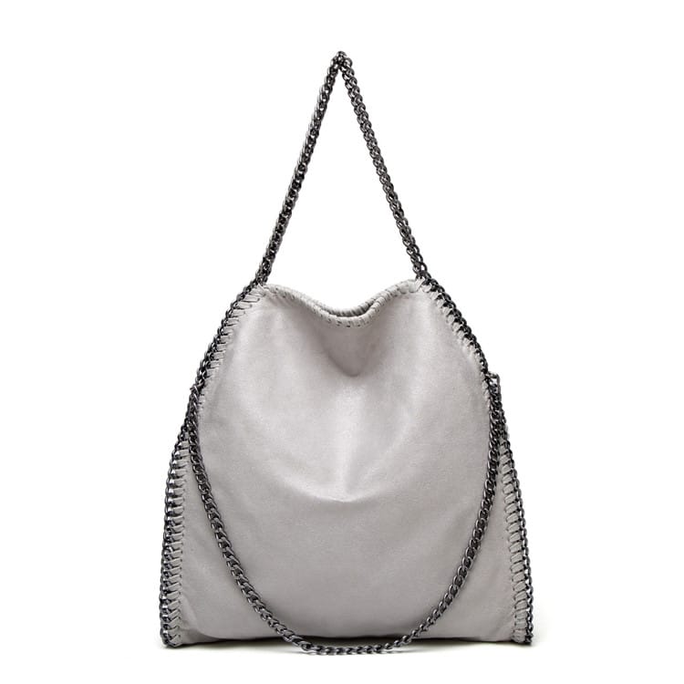 Sac à bandoulière à chaîne de grande capacité pour femme, couleur contrastée, tendance