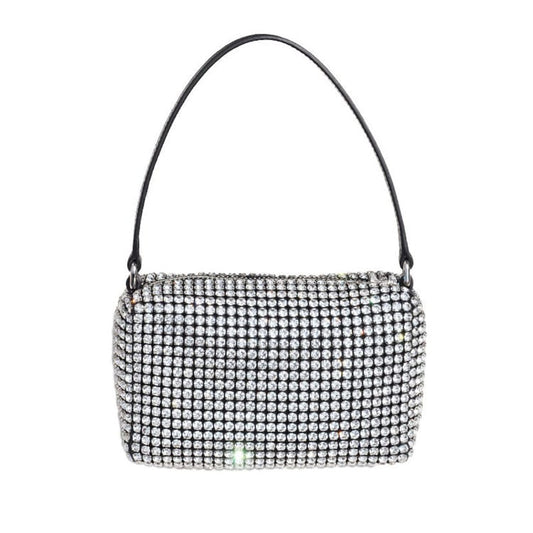 Women Fashion Rhinestone Decorative Small Square Crossbody Bag