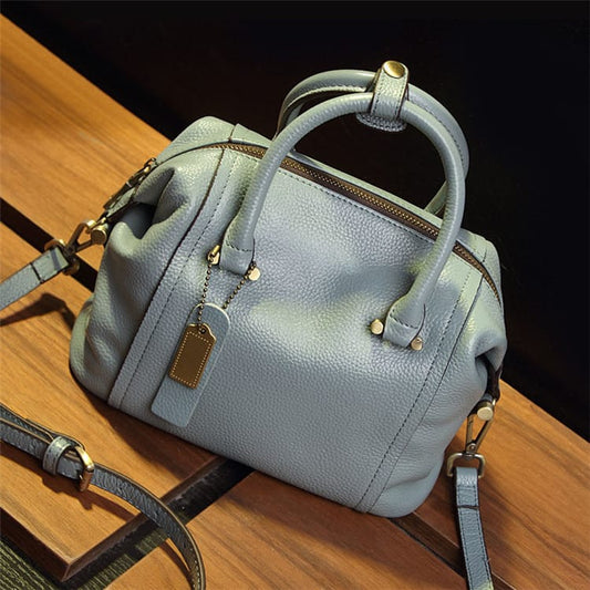 Women Vintage Leather Large Capacity Boston Bag