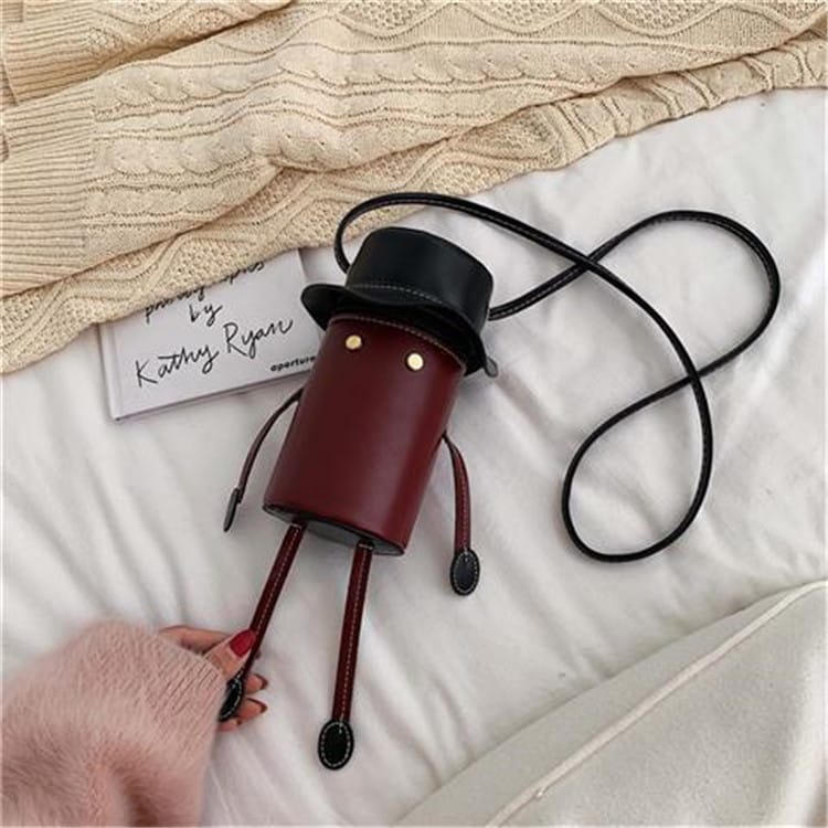 Sac bandoulière pour femme avec coutures contrastées et motif dessin animé 