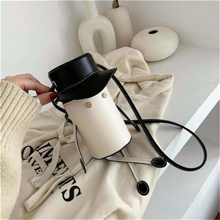 Sac bandoulière pour femme avec coutures contrastées et motif dessin animé 