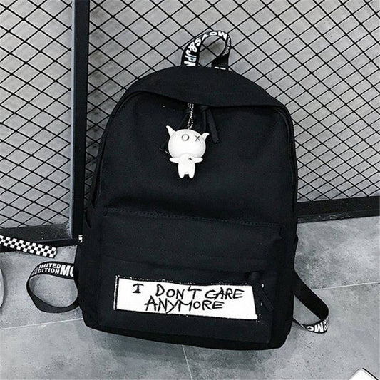 Women Simple Letter Printed Large Capacity Zipper Backpack