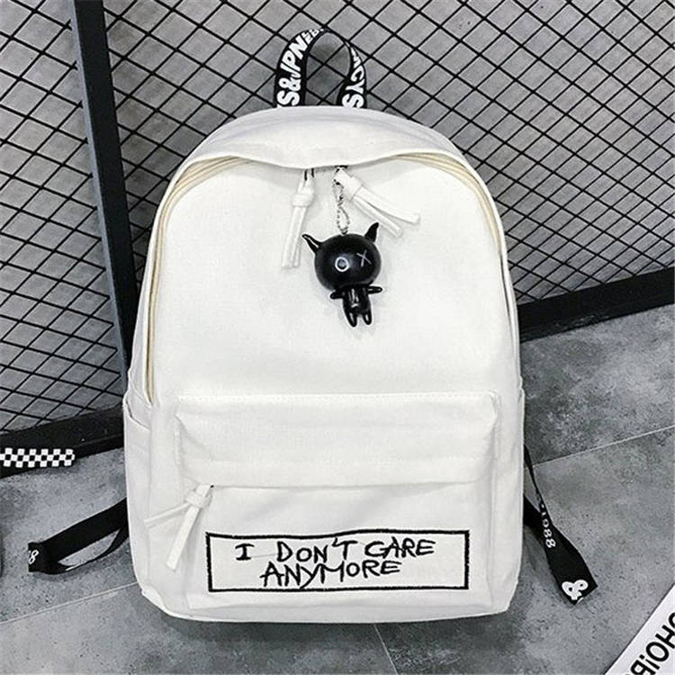 Sac à dos à fermeture éclair grande capacité pour femme, imprimé lettre simple 