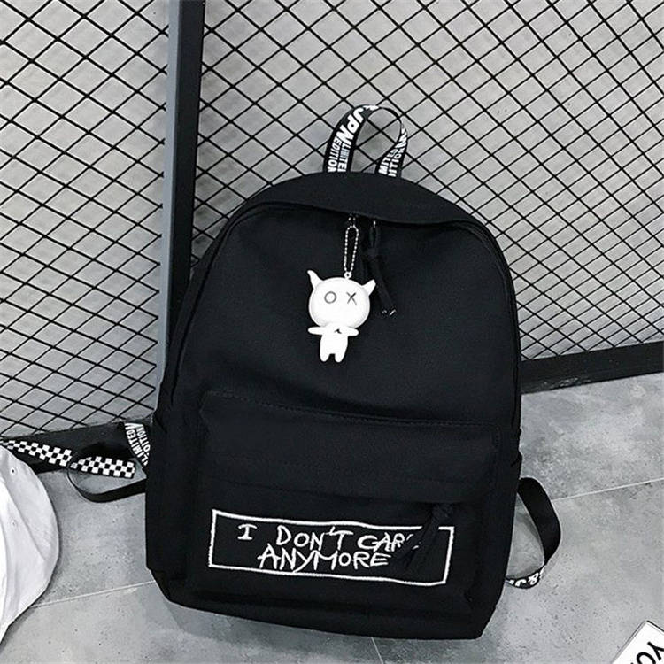 Sac à dos à fermeture éclair grande capacité pour femme, imprimé lettre simple 