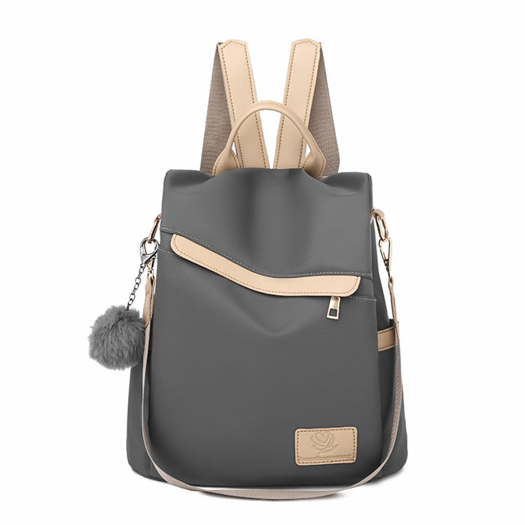 Women Fashion Color Blocking Patchwork Large Capacity Backpack