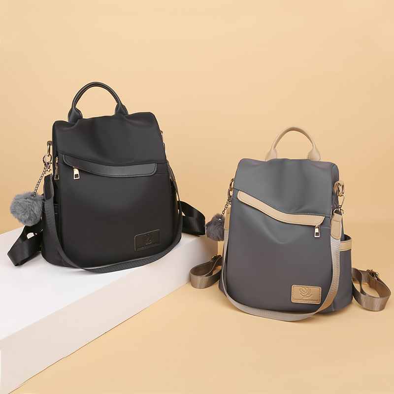 Women Fashion Color Blocking Patchwork Large Capacity Backpack