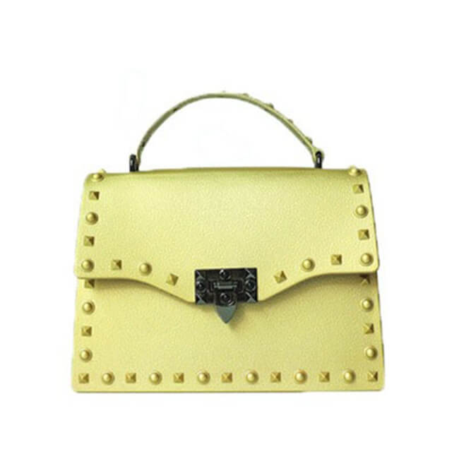 Women Fashion Metal Decorative Rivet Handle Square Bag