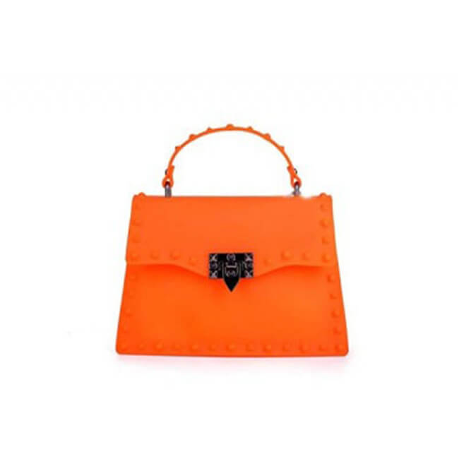 Women Fashion Metal Decorative Rivet Handle Square Bag