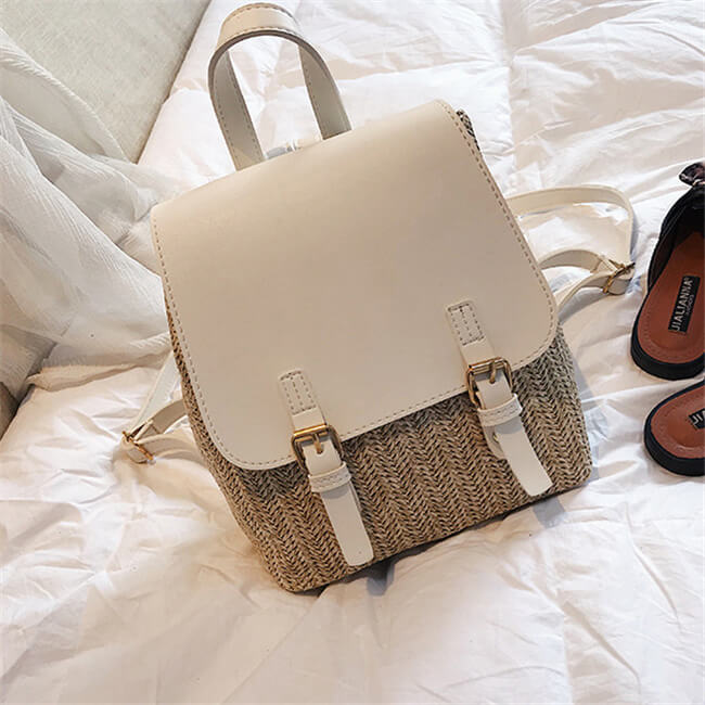 Women Fashion Color Blocking Patchwork Backpack