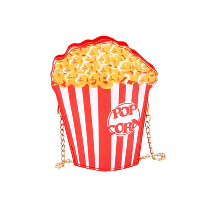 Women Creative Hamburger And French Fries Metal Chain Crossbody Bag