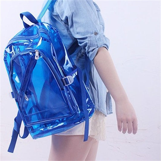 Women Fashion Solid Color Clear Backpack
