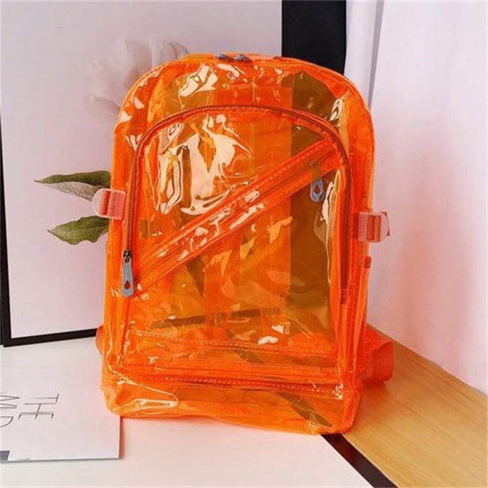Women Fashion Solid Color Clear Backpack