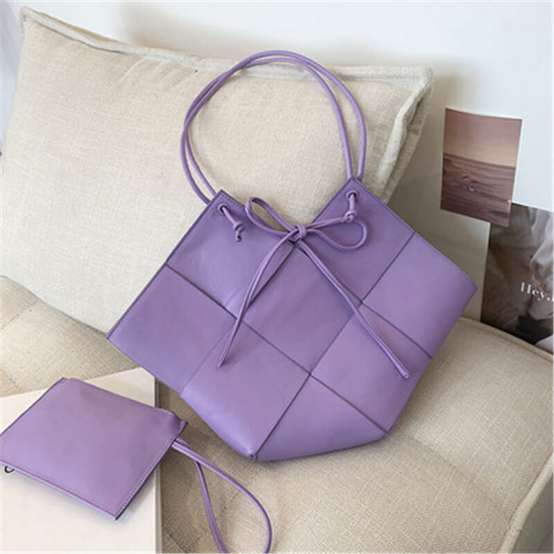 Sac à bandoulière irrégulier de grande capacité pour femme, couleur unie, tendance 