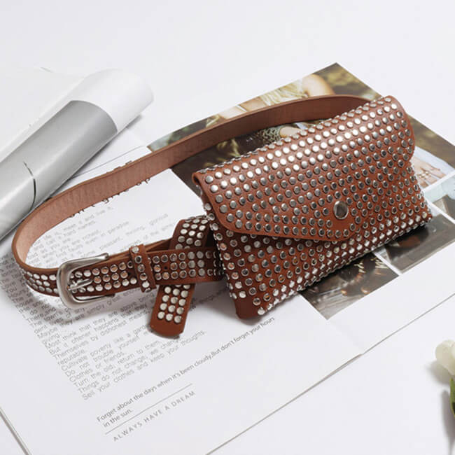 Sac banane à rivets tendance pour femme 