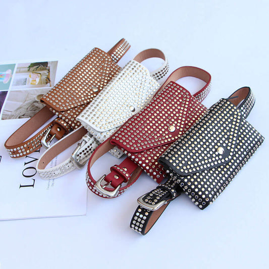 Women Fashion Rivet Waist Bag
