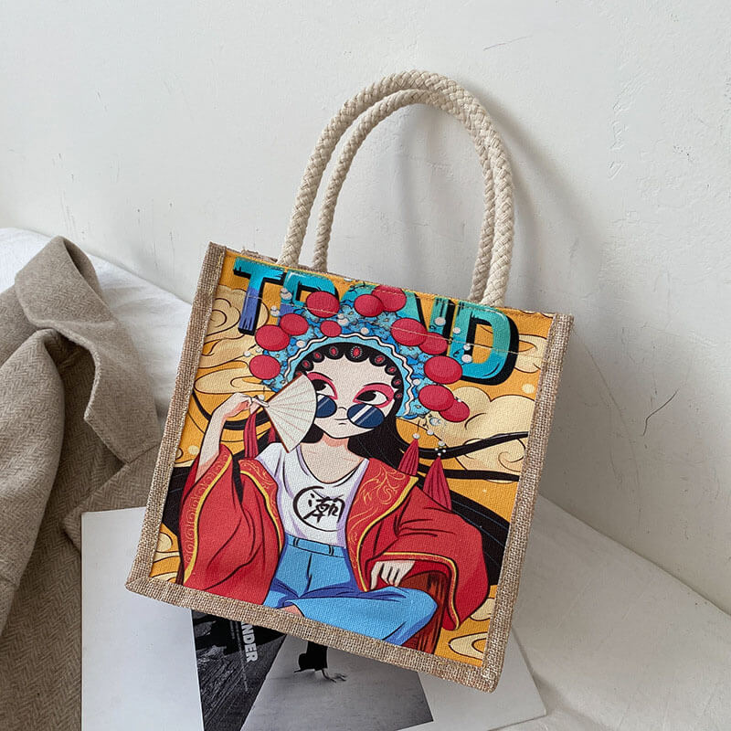 Women Fashion Cartoon Printed Handle Bag