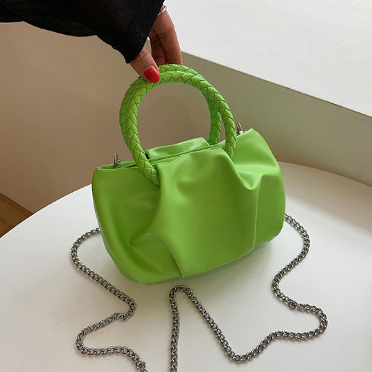 Sac à bandoulière créatif froissé aux couleurs vives pour femmes 