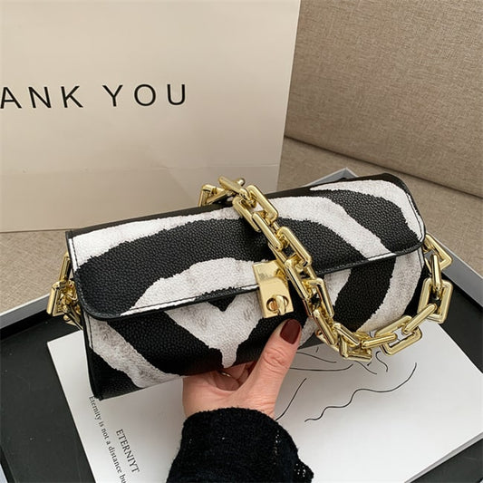 Sac à main tendance pour femme, imprimé animal, color block 