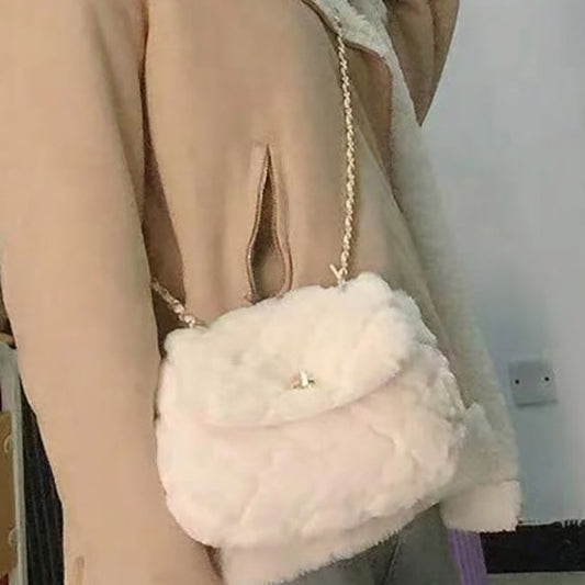 Sac bandoulière tendance à motif losanges de couleur unie pour femme 
