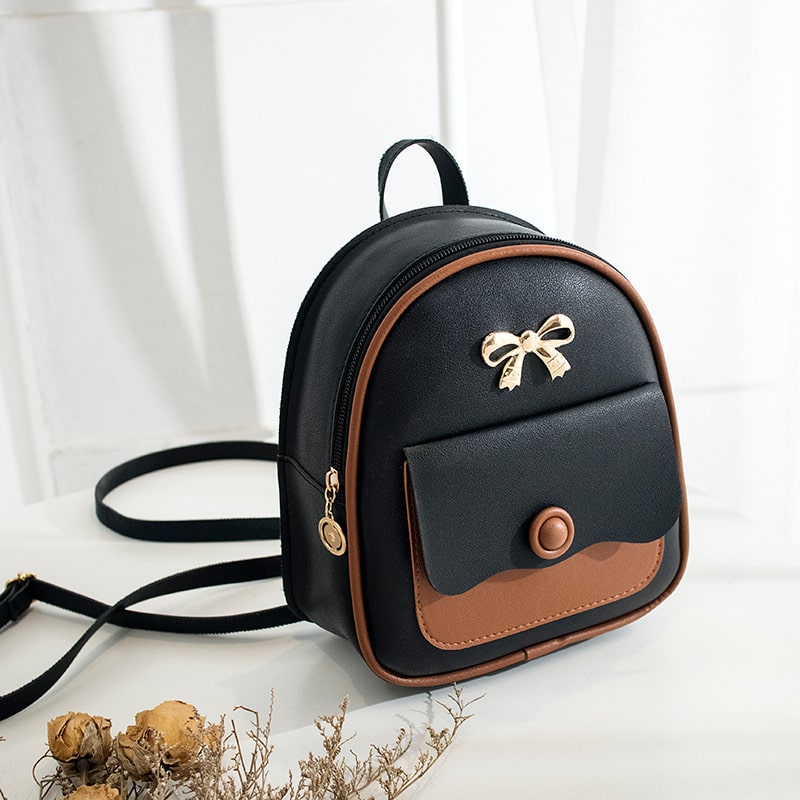 Women Fashion Color Blocking Mini Backpack