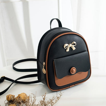 Women Fashion Color Blocking Mini Backpack