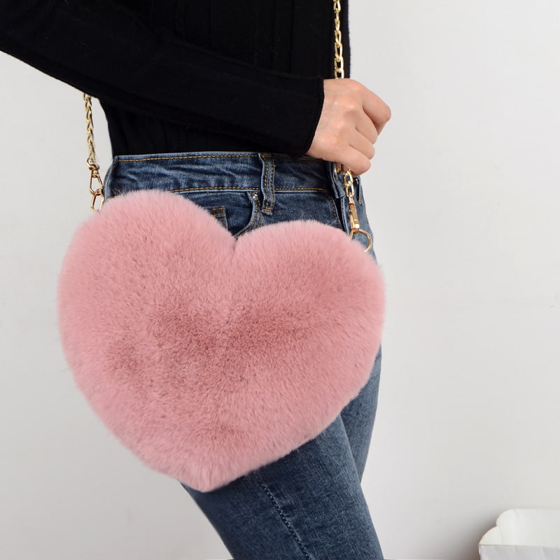 Sac à bandoulière en forme de cœur pour femme, joli et uni 