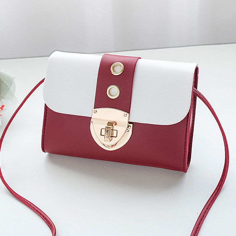 Women Cute Style Color Blocking Mini Crossbody Bag