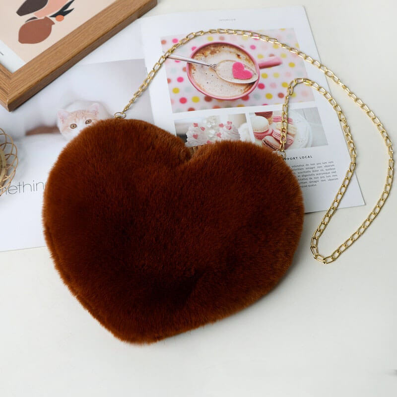 Sac à bandoulière en forme de cœur pour femme, joli et uni 