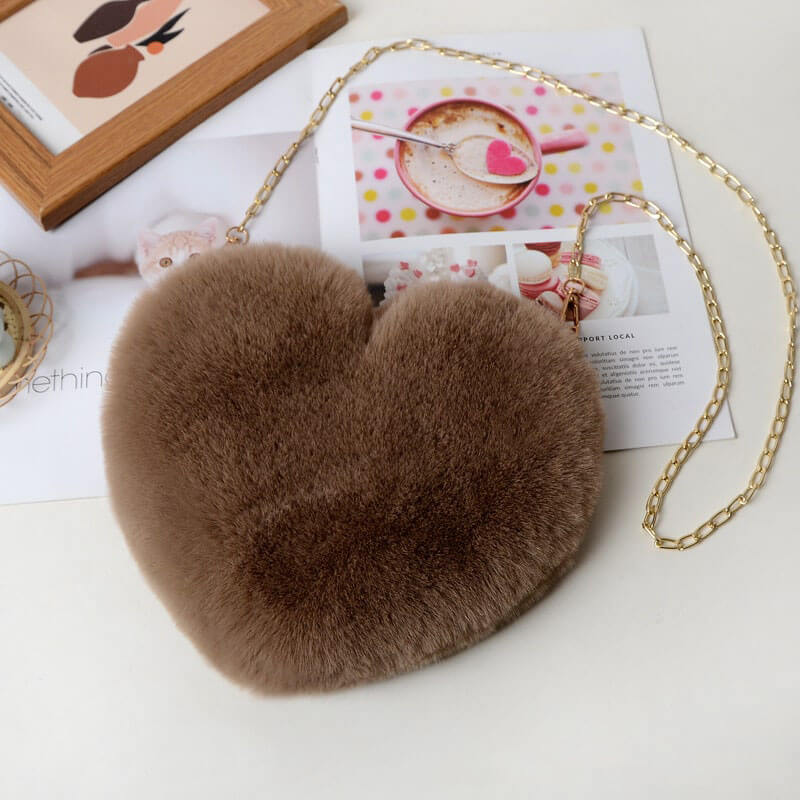 Sac à bandoulière en forme de cœur pour femme, joli et uni 