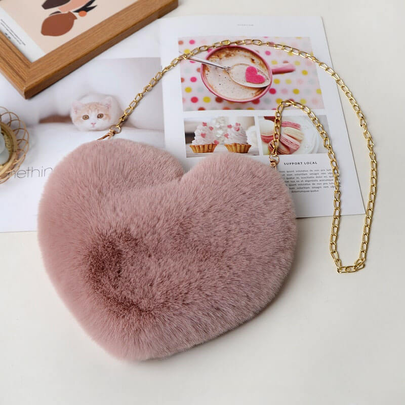 Sac à bandoulière en forme de cœur pour femme, joli et uni 