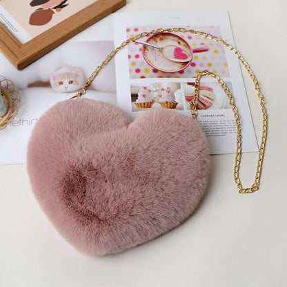 Sac à bandoulière en forme de cœur pour femme, joli et uni 