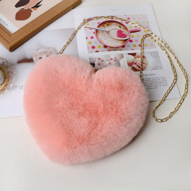 Sac à bandoulière en forme de cœur pour femme, joli et uni 