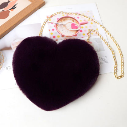 Sac à bandoulière en forme de cœur pour femme, joli et uni 