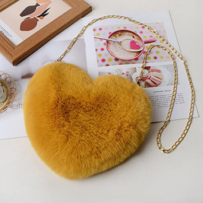 Sac à bandoulière en forme de cœur pour femme, joli et uni 