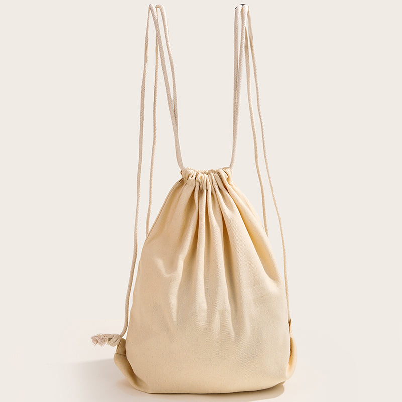 Women Solid Color Fabric Backpack