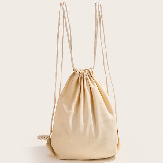 Women Solid Color Fabric Backpack