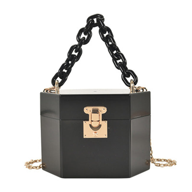 Women Fashion Mini Box Carry Chain Crossbody Bag