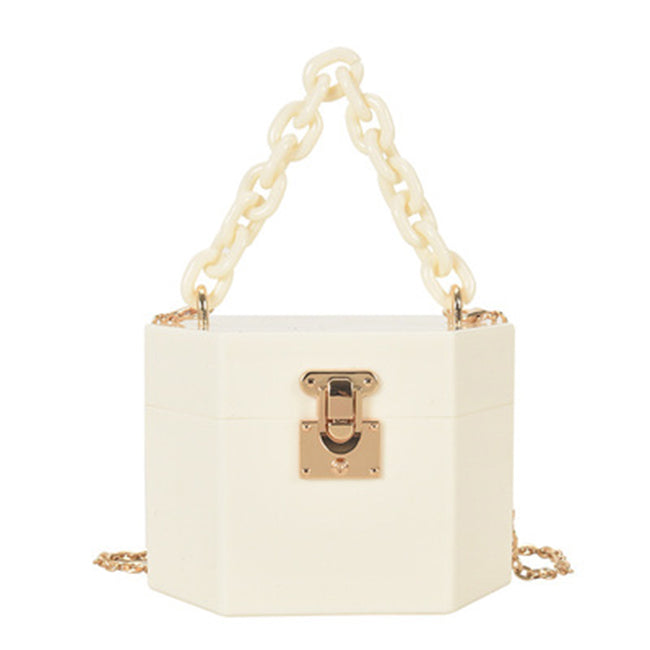 Women Fashion Mini Box Carry Chain Crossbody Bag