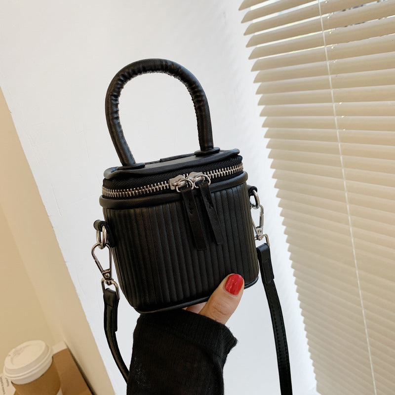 Women Fashion Zipper Box Solid Color Crossbody Bag